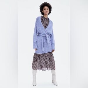 Zara bloggers choice versatile wrap Knit Cardigan sweater mohair wool cozy chic